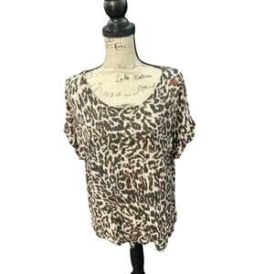 🐆 Cabi Leopard Print Dolman Sleeve Tee – Size M